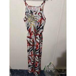 Hawaii Hangover Women’s Small Hawaiian Floral Sleeveless Jumpsuit Summer Beach